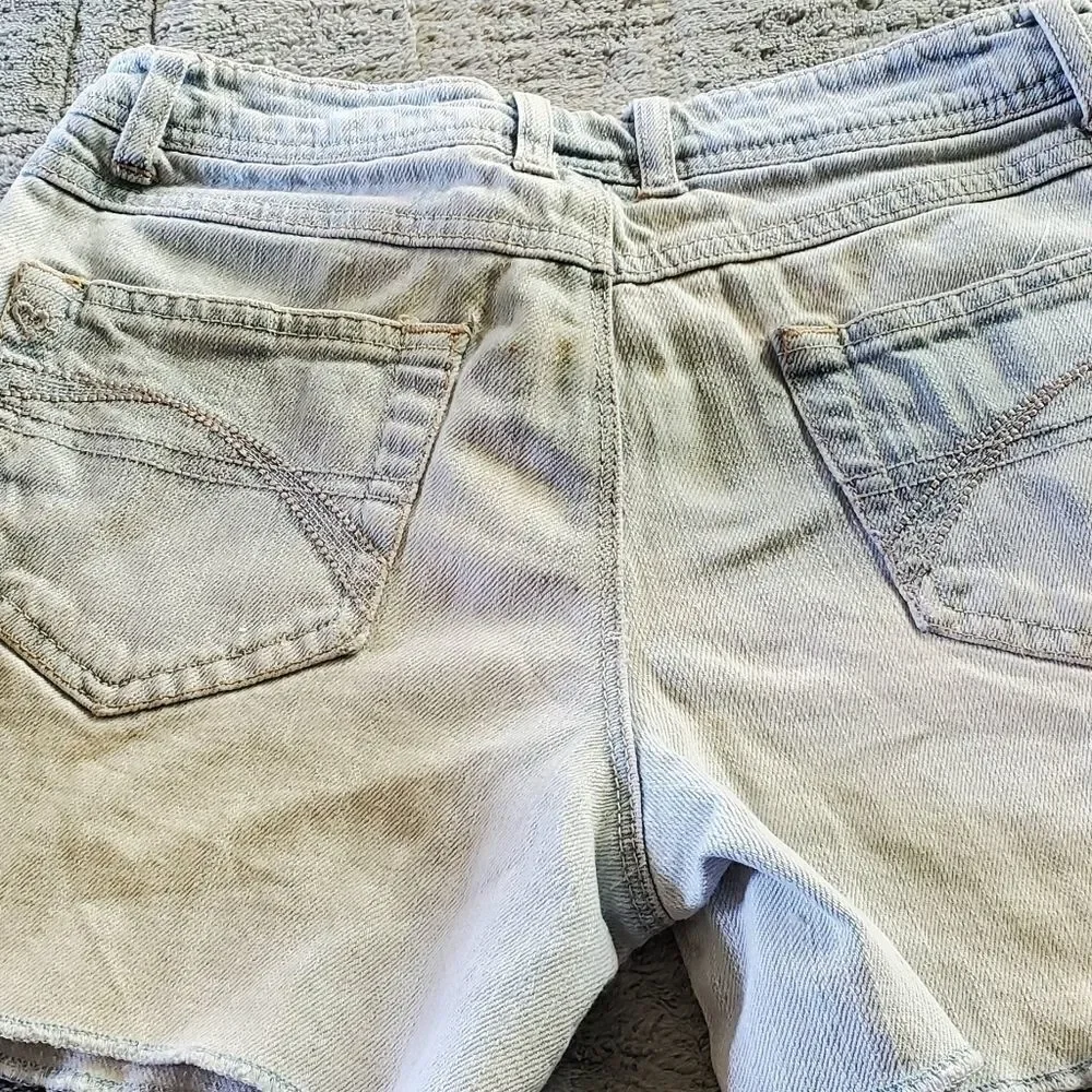 Justice Girls Light Blue Denim Jean Shorts Size 12